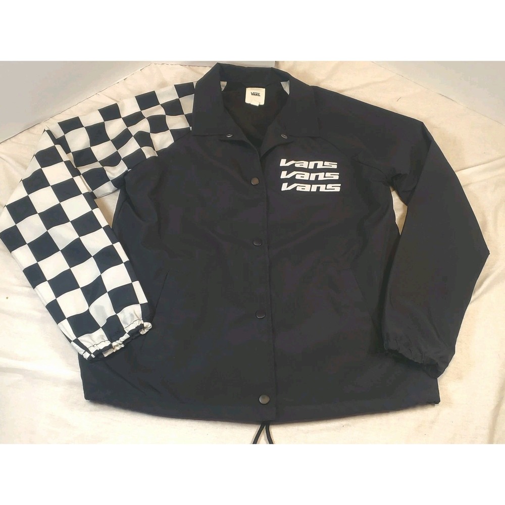 VANS‎ Thanks Coach Superspeedee XS Black Skateboard Checkered Logo Unisex Jacket